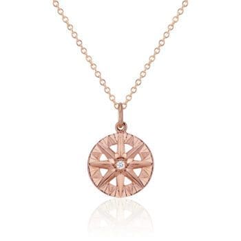 Compass Rose Pendant Rose Gold